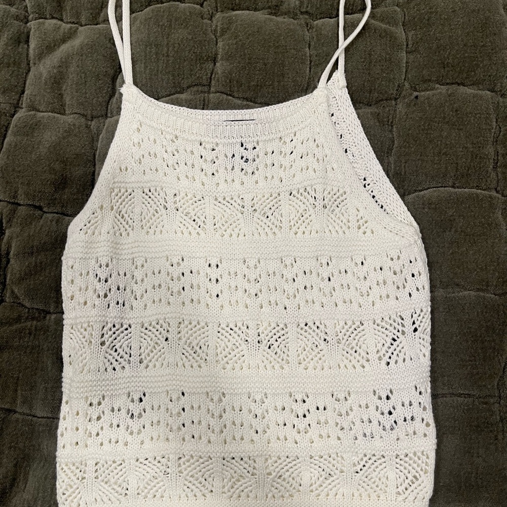 Elegant White Crochet Tank Top